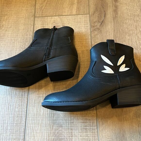 New Anthropologie x BC Cowpoke Footwear Vegan Western Ankle Boots Black US 7 - Picture 3 of 10